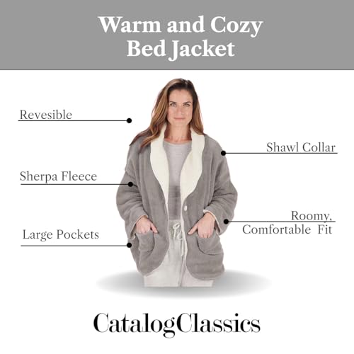 Fleece Bed Jacket with Pockets B135