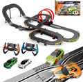 Electric Powered Slot Car Race Track Set with Four Cars J388288