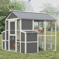 Large Wooden Chicken Coop with 2 Nesting Boxes and Ramp (80"×82"×69") X12584