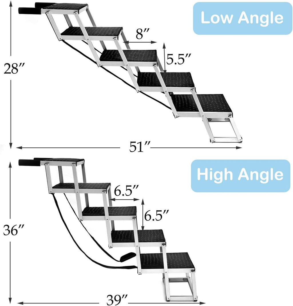 Folding 6 Steps Pet Dog Car Step Stairs Y219