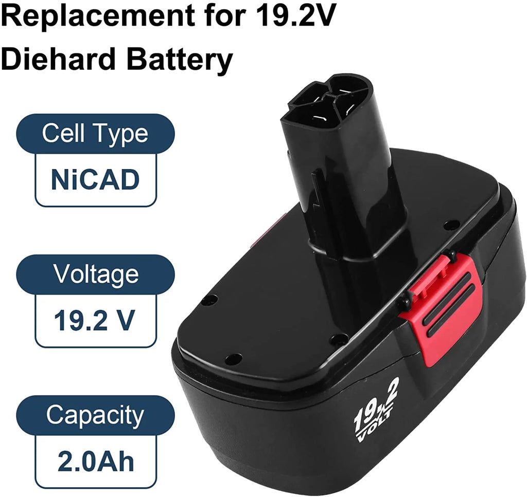2 Packs Replacement Battery Compatible with Craftsman 19.2 Volt C3 Cordless Tools P4861