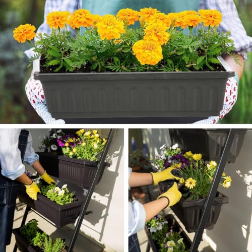 3.74FT Vertical Raised Garden Bed, 5 Tiers Elevated Garden Planters, Brown H25201