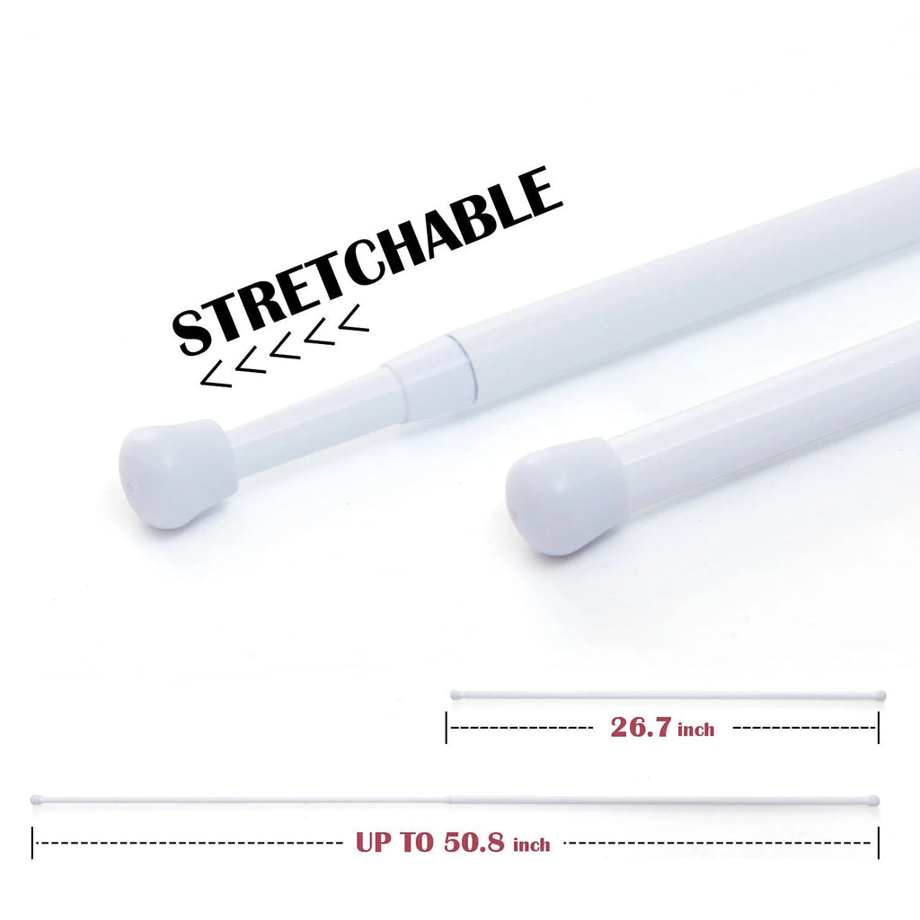 White 26" - 48" Adjustable Door Curtain Rods N732