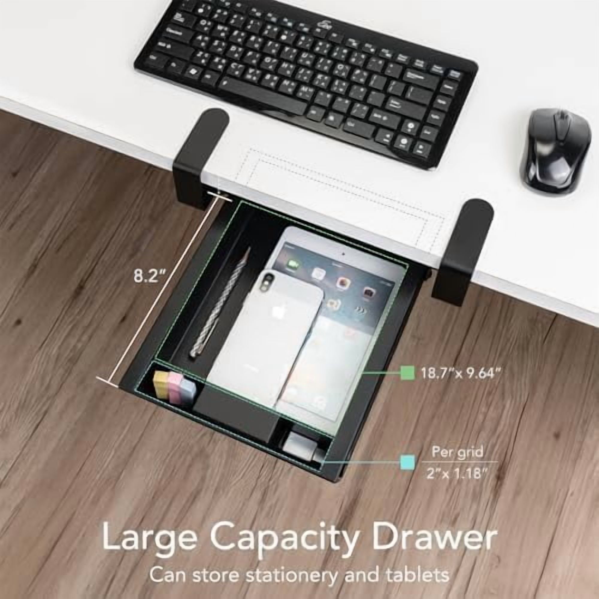 Black Slide-Out Storage Drawer with C-Clamp Mount Y9847