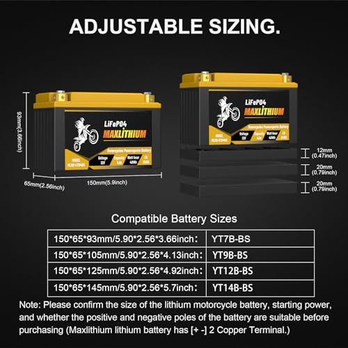 12V 12Ah 720A Lithium Powersports Battery with Smart BMS D198909