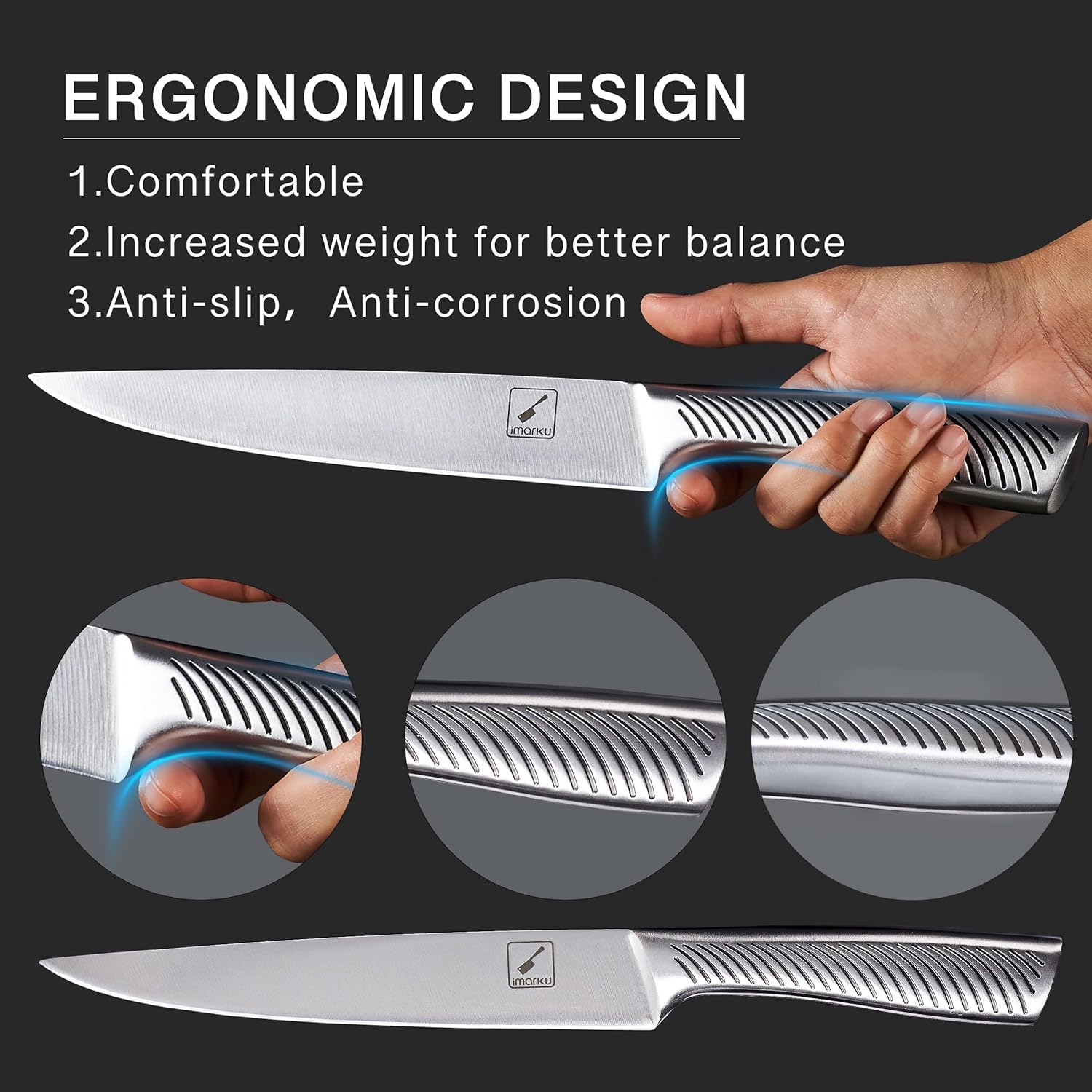 14PCS High Carbon Stainless Steel Kitchen Knife Set with Block U1070