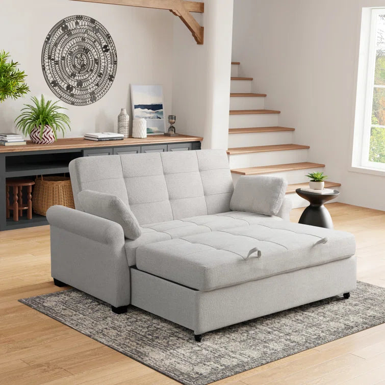 Queen Rolled Arm Tufted Back Convertible Sleeper Sofa I806741