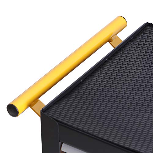 Black Steel Rolling Tool Chest with Lockable Doors J206