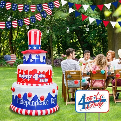 6 FT Inflatables Cake with LEDs Patriotic Decor K1123