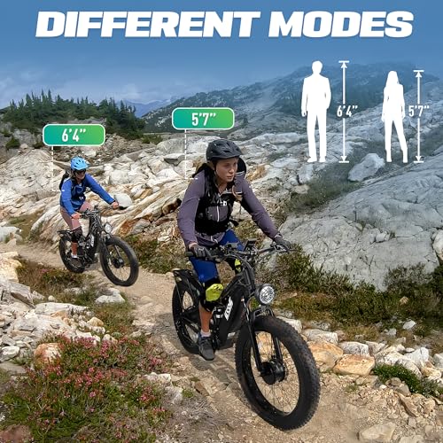 5000W Dual Motor Electric Bike 60V 32AH Battery 26x4 Fat Tire Full Suspension 7-Speed Gear Electric Bicycle A244799