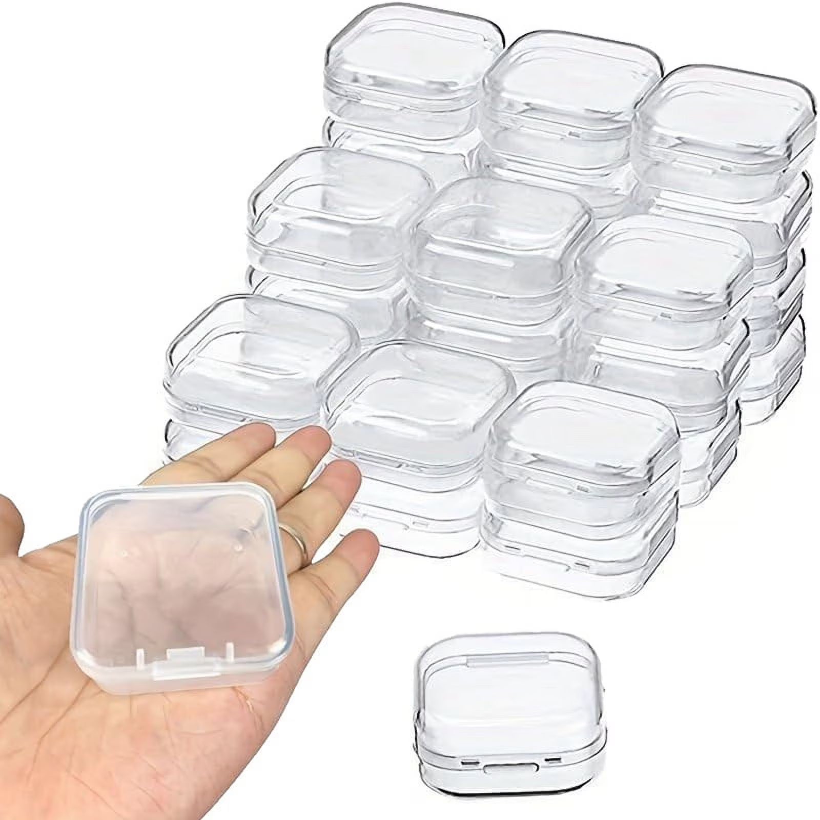 30 Packs Clear Small Containers with Hinged Lid C5443