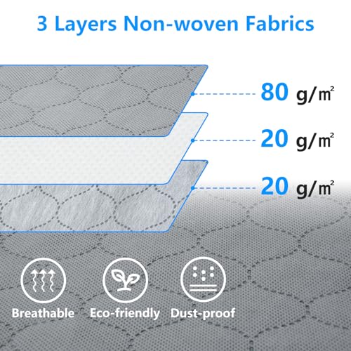 3 Pack Grey 60L Foldable Storage Bags with Zipper Z383994