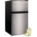3.2 Cu.ft Mini Fridge with Freezer Double Door Refrigerator Stainless N4204