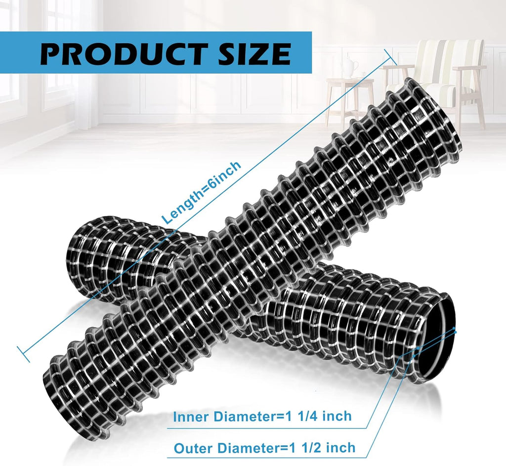 2 Pack 6" x 1.25" ID Vacuum Hose Replacement M682809
