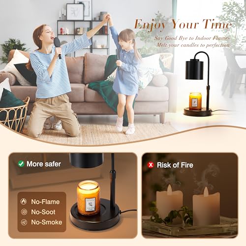 White Gold Height Adjustable Electric Candle Warmer with Timer and Dimmer W291