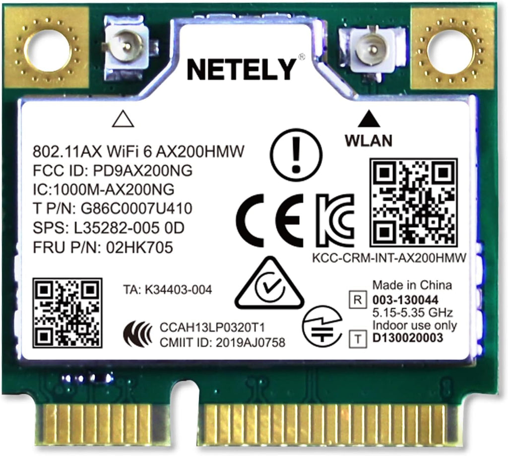 WiFi 6 AX200HMW Mini-PCIE Interface WiFi Bluetooth Adapter 3000Mbps Pack of 2 Q206563