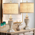 Set of 2 26" Rustic Resin Table Lamps with USB A/C Ports H22171