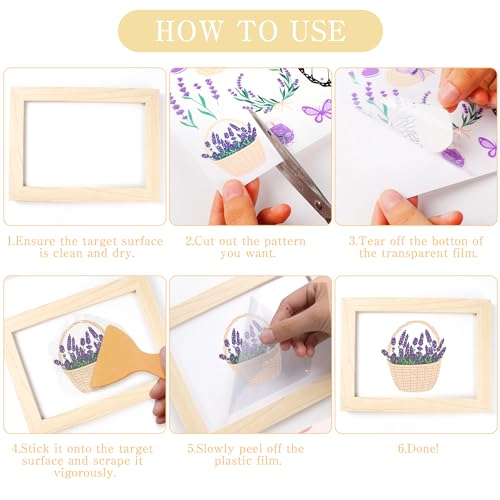 10 Pcs Botanical Flower Rub on Transfer Stickers C949531