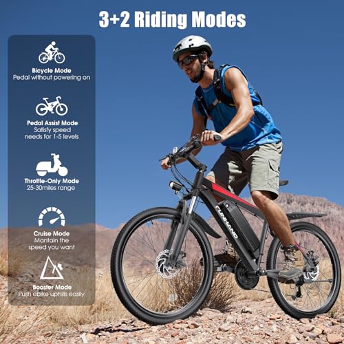 26" Electric Mountain Bike with 48V 374.4WH Battery, 21 Speed O5951