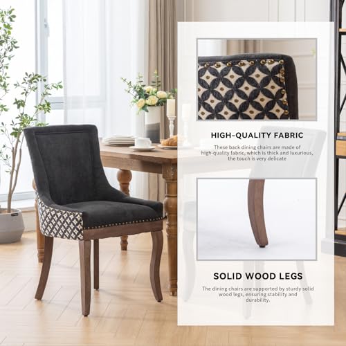 Wine Red Solid Wood Upholstered Dining Chairs Set of 4 U30594