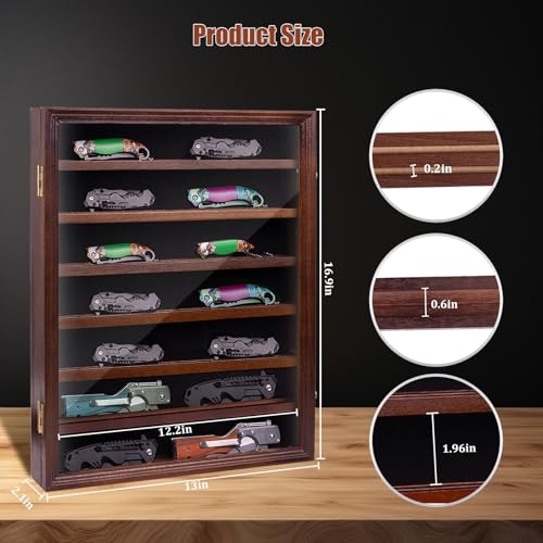 Cherry Wood Knife Display Case with Locking Cabinet Z279