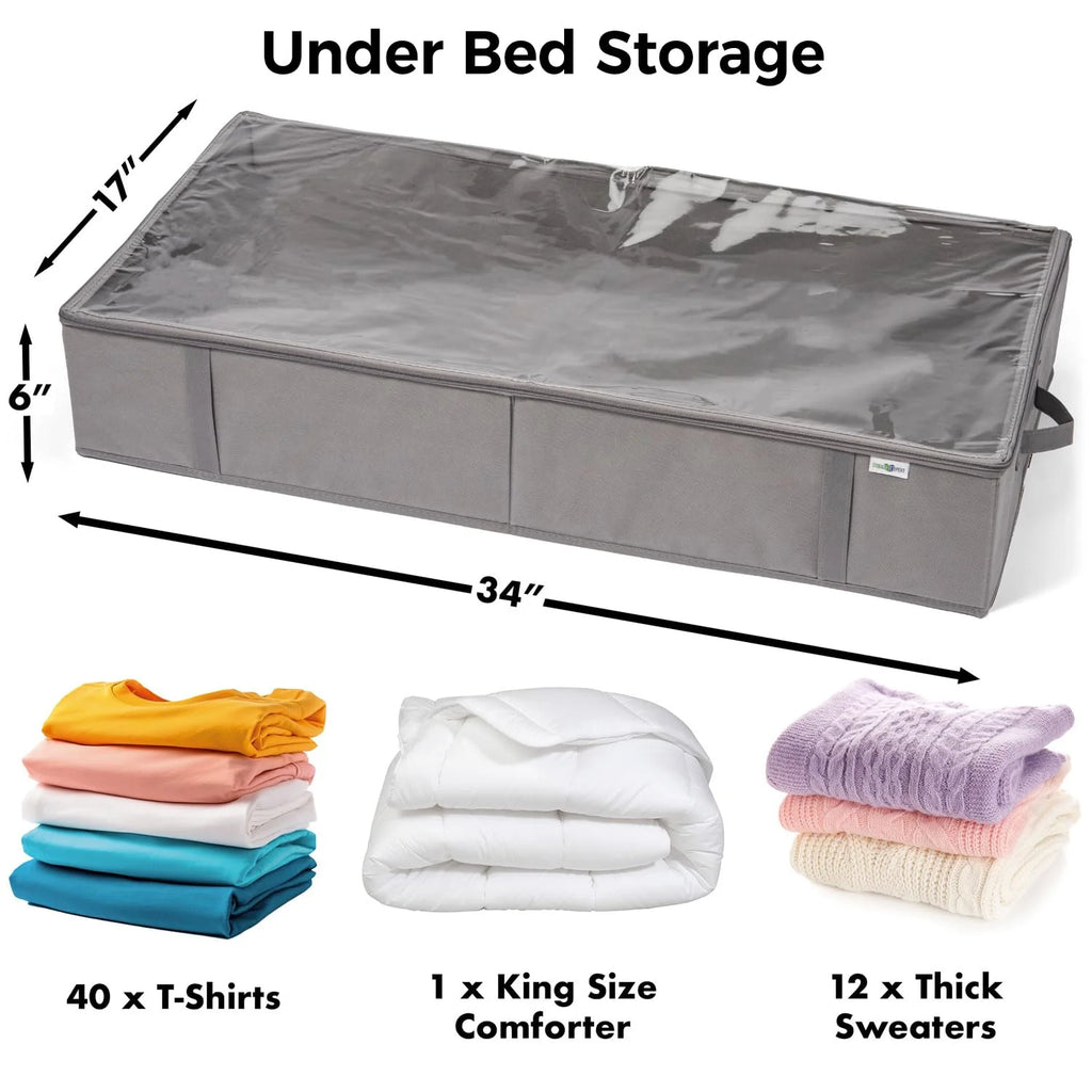 Gray 4 Pack Under Bed Storage Containers P832