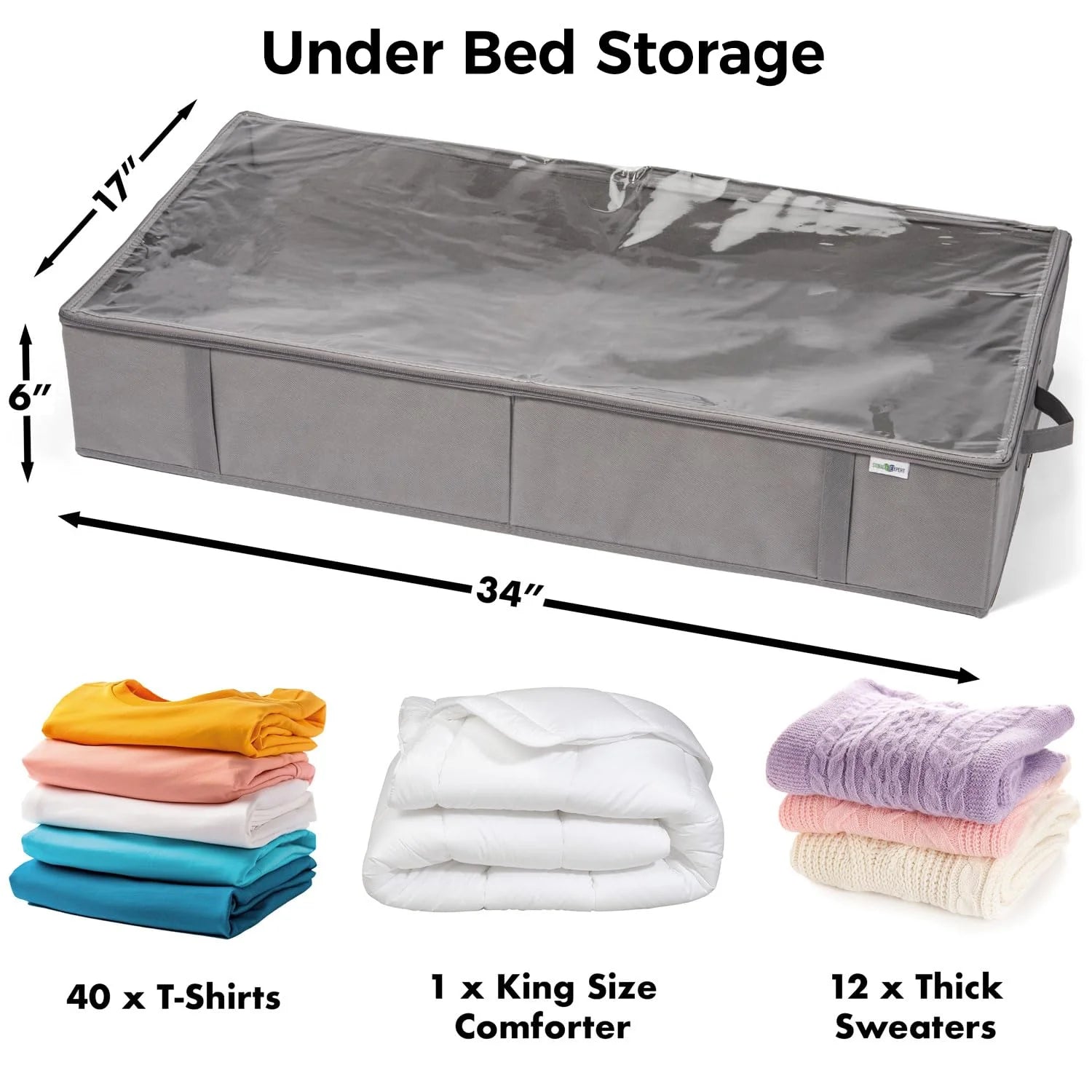 Gray 4 Pack Under Bed Storage Containers P832
