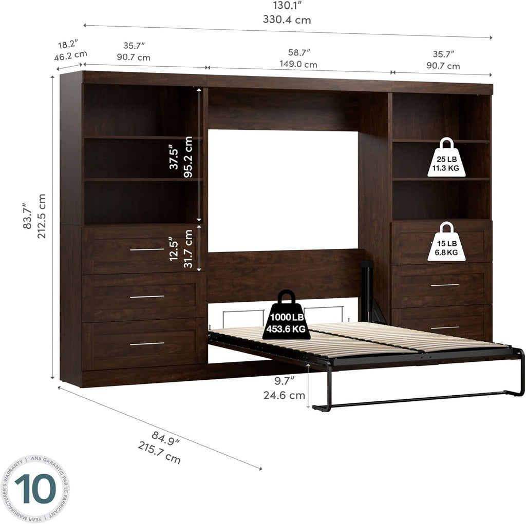 Chocolate Full Wall Bed H569976