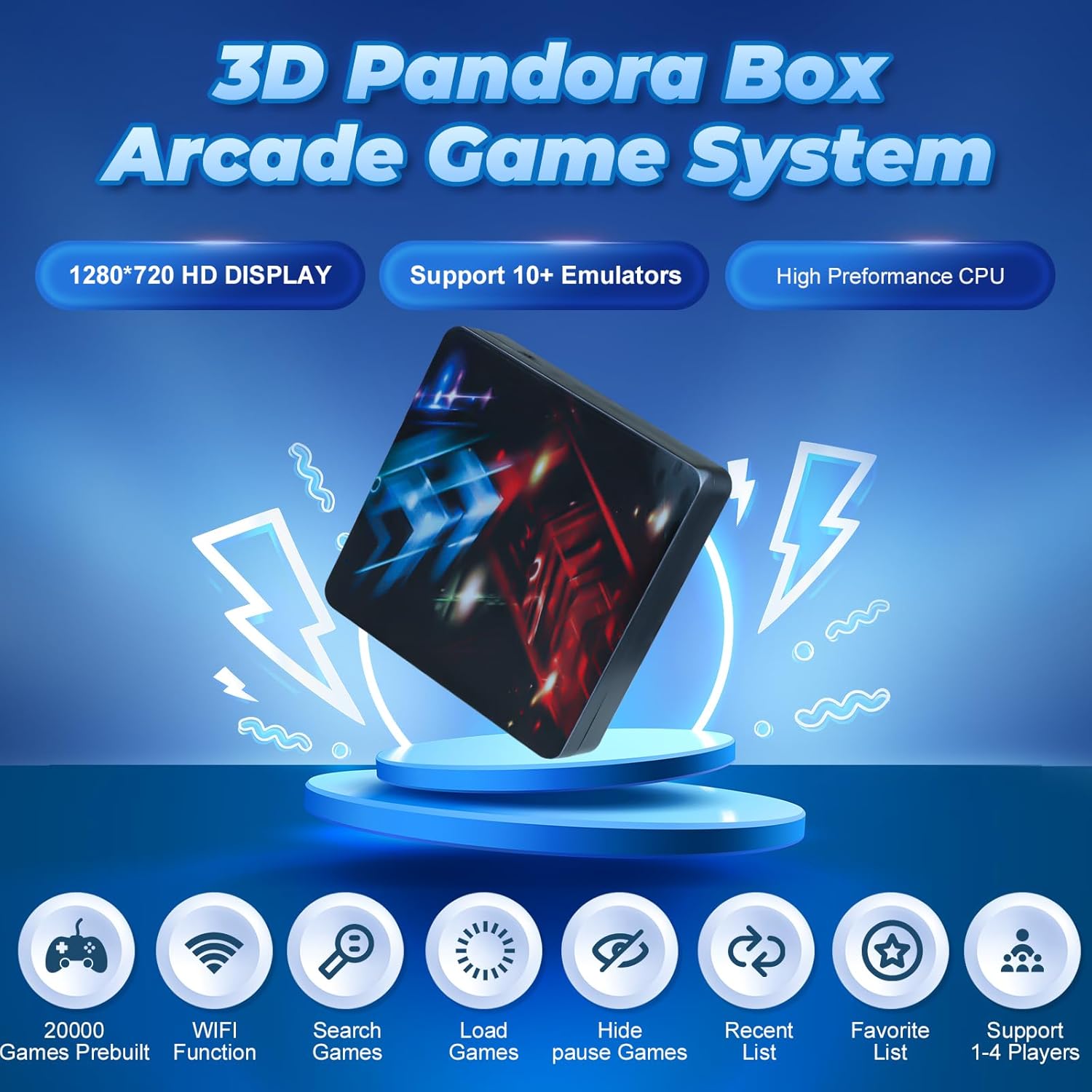 Arcade Game Box, Retro Game Console with over 20,000 classic games, 4K HD Output I9275