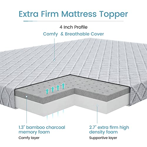 3 Inch Firm Memory Foam Mattress Topper Twin Size T987461