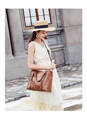 Large Vegan Leather Crossbody Tote Bag H146