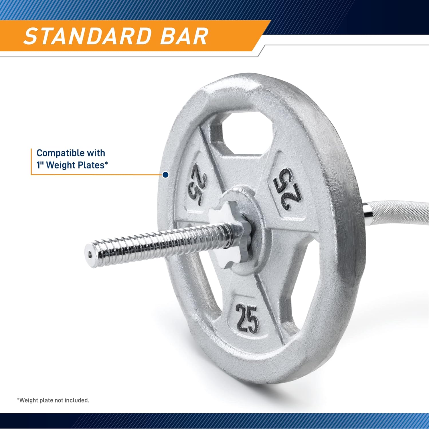 Chrome Steel Curl Bar with Collars Pack of 2 S69515