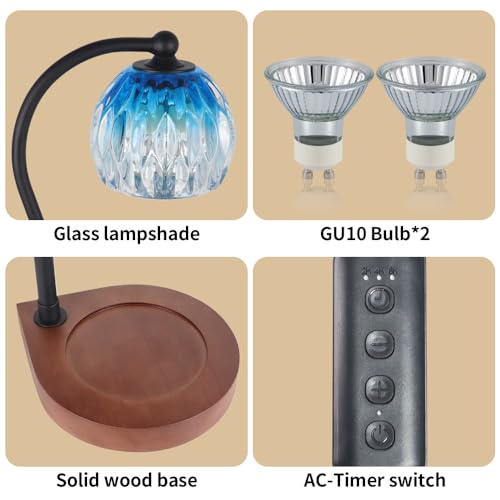 Black Electric Candle Warmer Lamp with Timer K9521