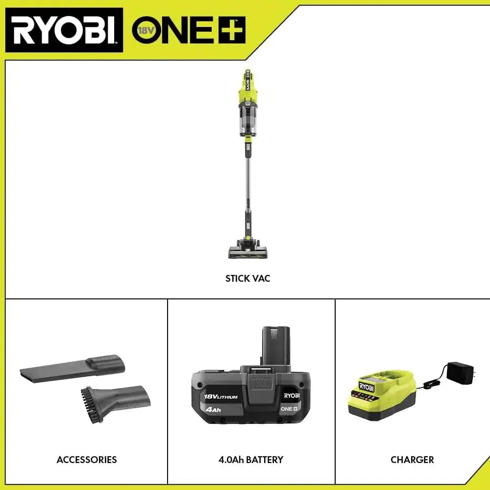 Cordless Stick Vacuum Cleaner Kit with 4.0 Ah Battery and Charger Y1222