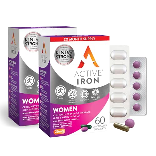 30 Active Iron High Potency Capsules with 30 Multivitamin Tablets X572