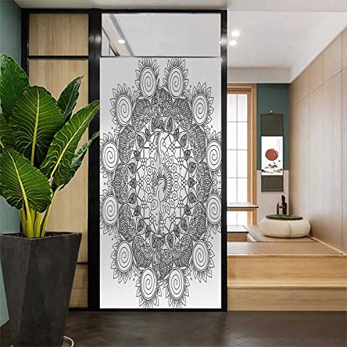 35.4 inch x 78.7 inch Black and White Glass Privacy Sticker L1744