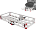 Aluminum Cargo Carrier Basket 49.4 x 22.4 x 7.1 inch for 2" Hitch Receiver 500lb Capacity Silver P380064