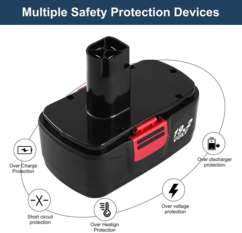 2 Packs Replacement Battery Compatible with Craftsman 19.2 Volt C3 Cordless Tools P4861
