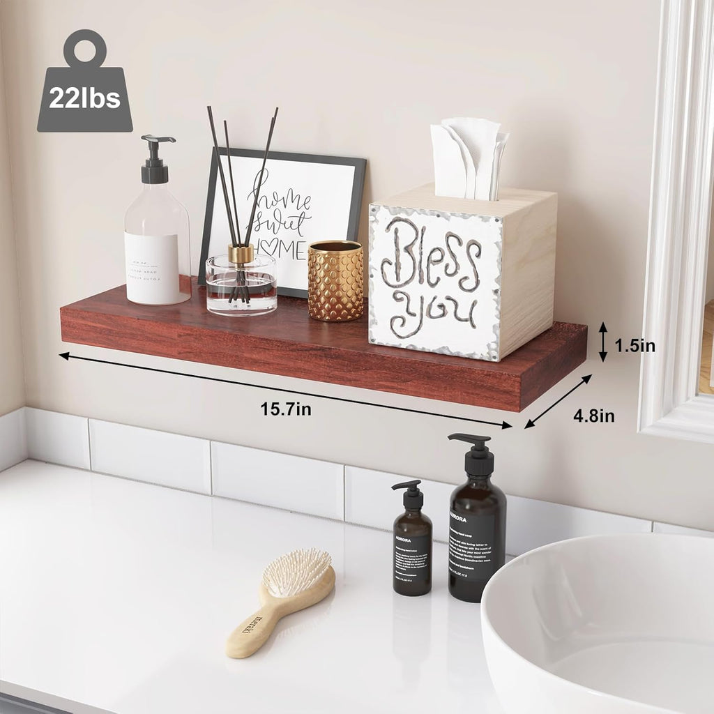 3 Pack Wall Mounted Shelves (Walnut) R144