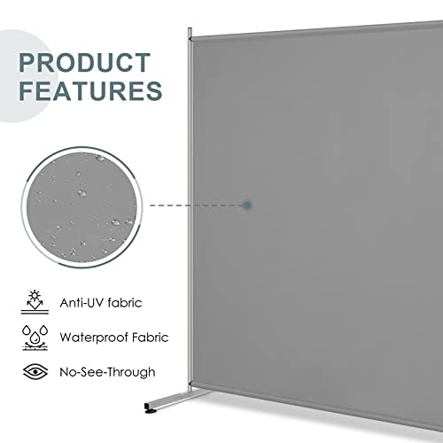 Gray 2 Panel Folding Room Divider 142" W x 71" H T67114