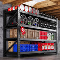 Black 4 Tier Steel Garage Shelving Unit C58456