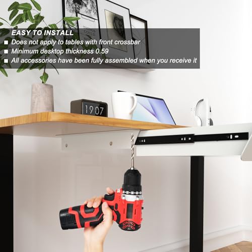 22.4'' Long & 9.2'' deep Under Desk Sliding Drawer with 2 Cable Hole G43920