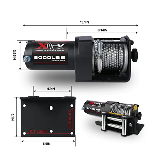 3000 lb 12V DC Electric Winch with Synthetic Rope H4516