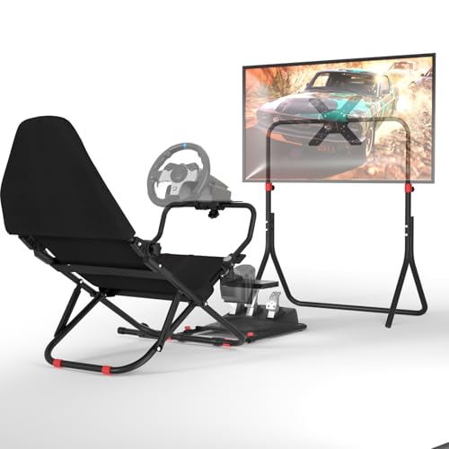 Racing Simulator Cockpit with TV Monitor Stand C9340