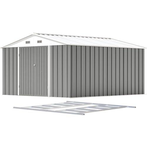 Brown Metal Outdoor Storage Shed V79319