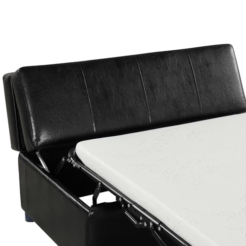Twin Size Leather Folding Ottoman Sleeper Chair Bed K759379