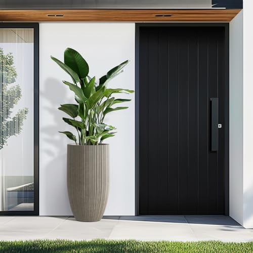 24 Inch Tall Concrete Planter with Drainage Hole L3890