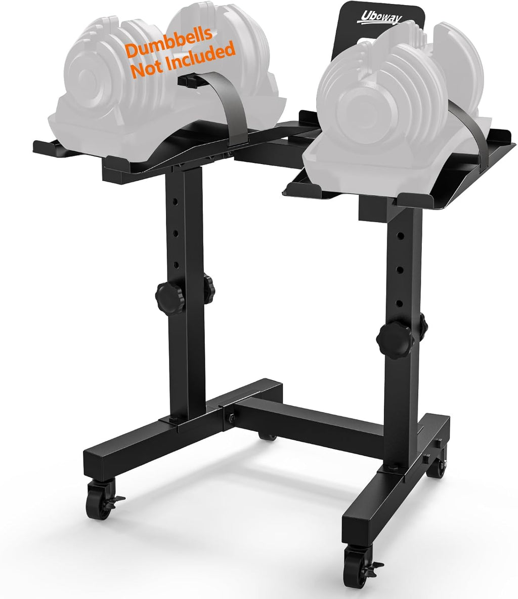 Adjustable Dumbbell Stand with 4 Level Height Adjustment and Wheels F921719