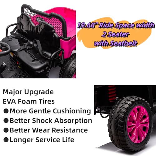 Green 2 Seater 4WD Ride On Car with EVA Tires, Remote Control, Dump Bed C73727