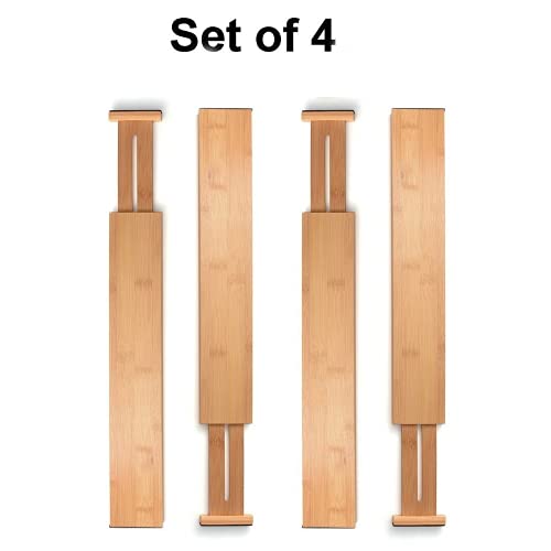 Bamboo Drawer Dividers Set of 4 Adjustable 13"-17" G668